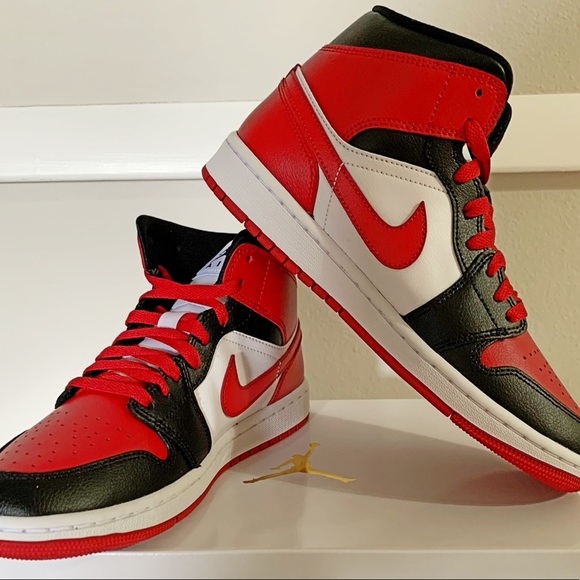 Nike Air Jordan 1 ❌SOLD🎁Mid Alternate Bred Toe Womens 8 - Picture 7 of 10